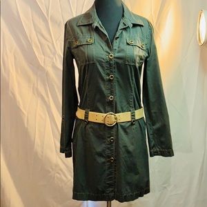 Steps NY clothing company khaki shirt dress.